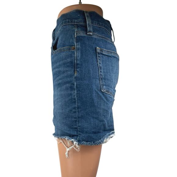 J.Crew Women's Blue High Waisted Medium Wash Cut-Off Denim Jeans Shorts Size 26 - Picture 2 of 5